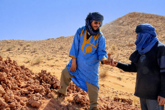 pendand un circuit en 4x4, découverte des roses des sables dans le reg, aux environs de Merzouga